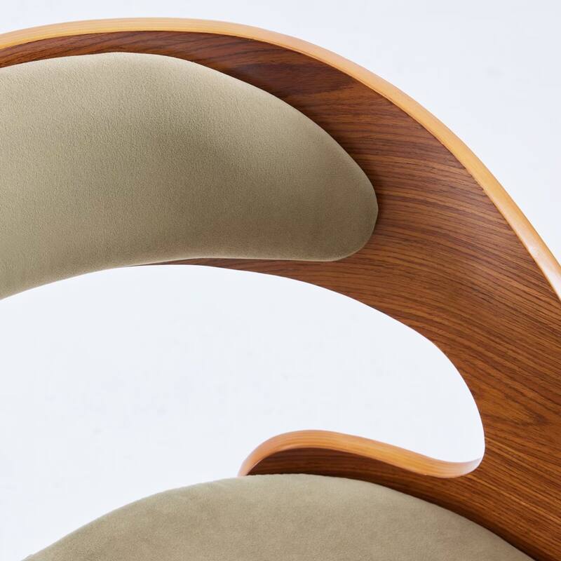 Modern Upholstered Dining Chairs with Curved Backrest (Set of 2)