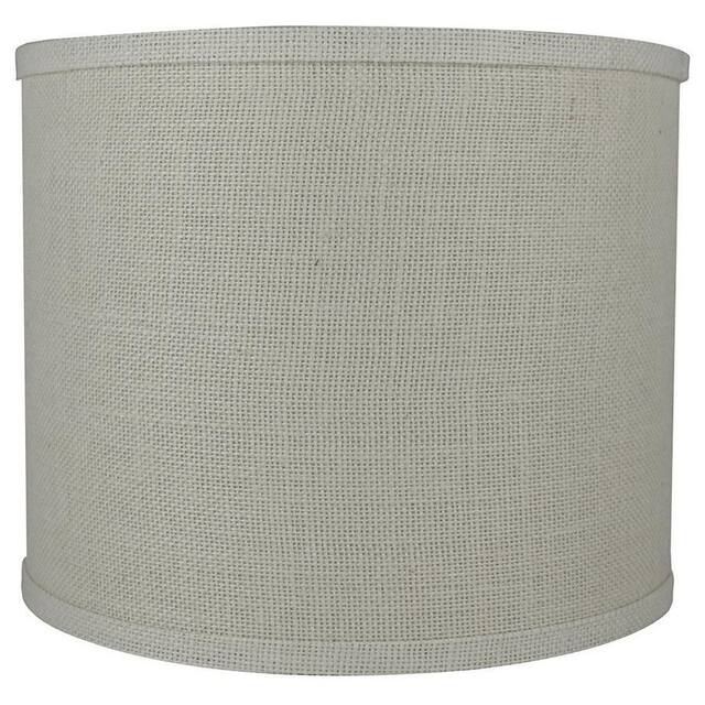 Classic Burlap Drum Lampshade, 8-inch to 16-inch Bottom Size Available - 12" - Cream