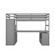 preview thumbnail 10 of 83, Loft Bed Frame wDesk and Storage Staircase, Wood Loft Bed with 7 Drawers and 2 Shelves, Kid's Loft Bed Study Bed with Staircase