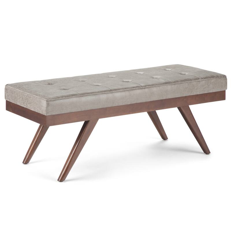 WYNDENHALL Keenan 48 inch Wide Mid Century Modern Rectangle Ottoman Bench