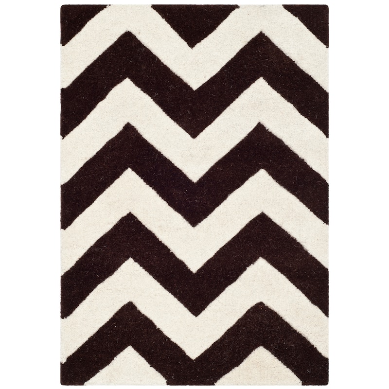 SAFAVIEH Handmade Chatham Traudel Modern Moroccan Wool Rug - 2' x 3' - Brown/Ivory