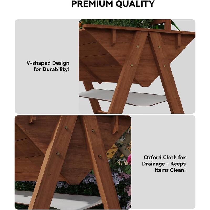 Elevated Garden Bed, with Climbing Trellis