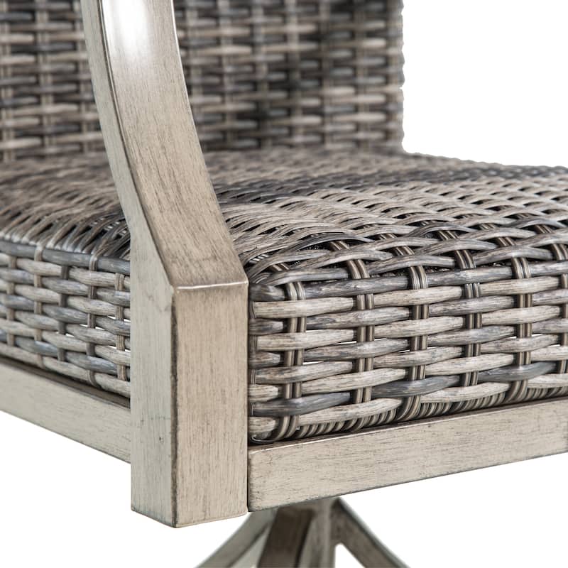 Patio Aluminum Round 59.5" Dining Table With Outdoor Chairs