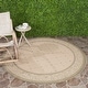 preview thumbnail 111 of 125, SAFAVIEH Courtyard Sheila Indoor/ Outdoor Waterproof Patio Backyard Rug 6'7" Round - Natural/Olive