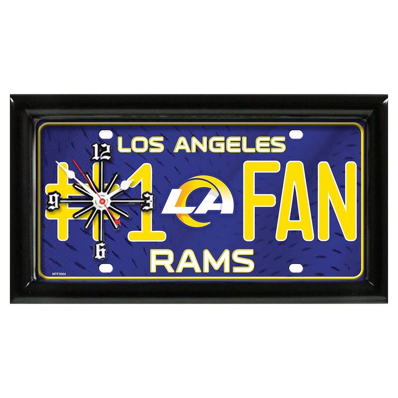 NFL Wall/Desk Analog Clock, #1 Fan with Team Logo - LA Rams