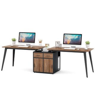 Two Person Desk, 105 inch Extra Long Double Computer Workstation with ...