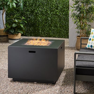 Wellington Square Fire Pit with Lava Rocks by Christopher Knight Home