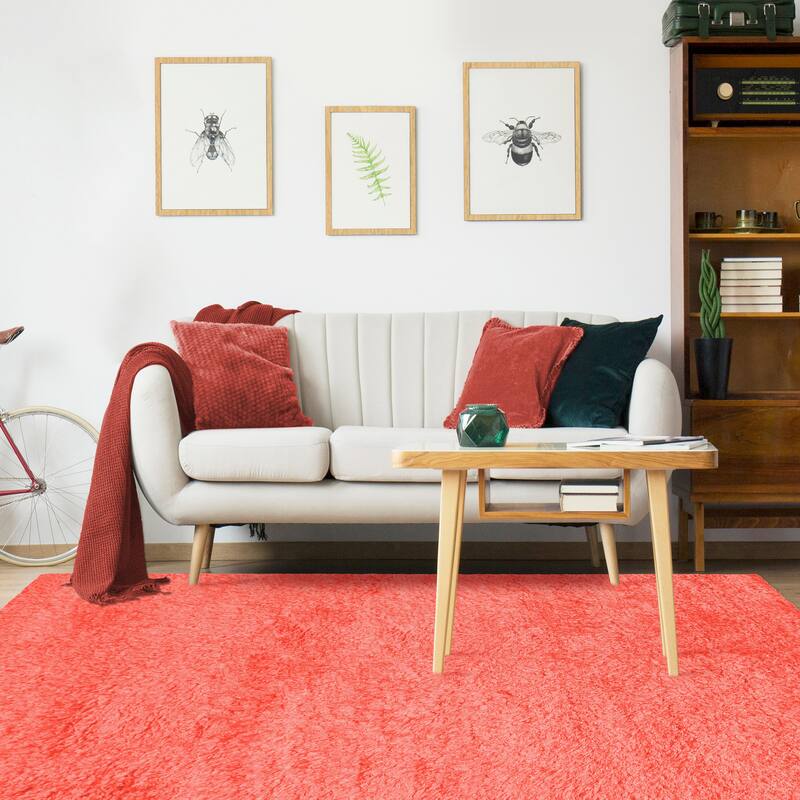 Superior Hand-tufted Plush Solid Shag Indoor Area Rug