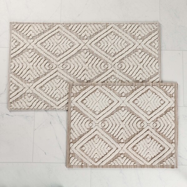Superior Ceton Geometric Washable Bath Rug, Set of 2 - On