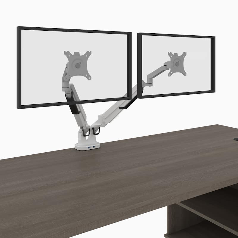 BESTAR Equinox 72W L-Shaped Desk with Monitor Arms
