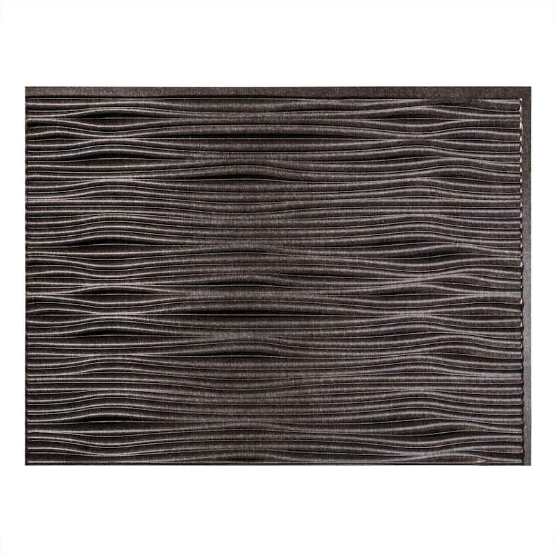 FASÄDE Waves Decorative Vinyl Backsplash Panel - 5 Pack - Smoked Pewter