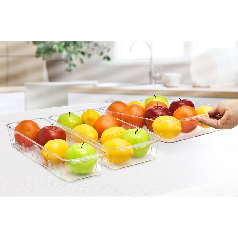 Sorbus Clear Organizing Bins on Wheels - 15.4 x 10 x 4.3