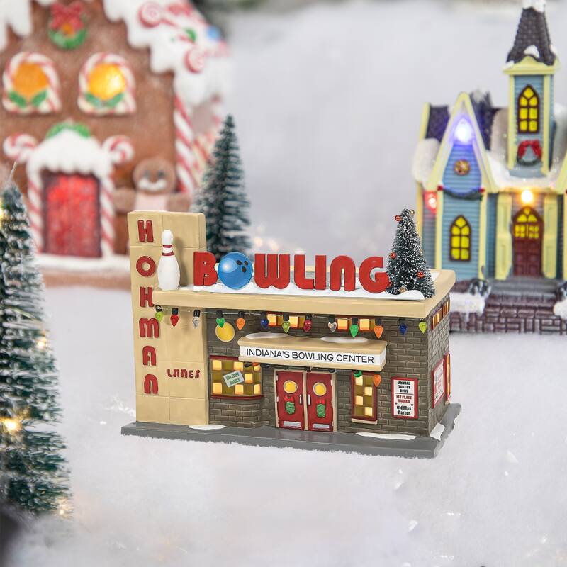dept 56 hohman lanes bowling lighted christmas building # 6007724