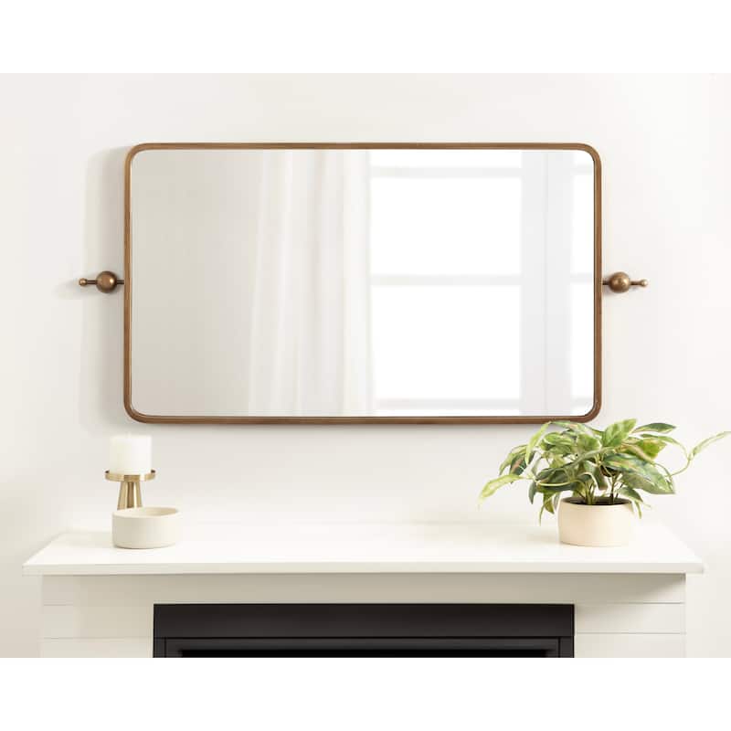 Kate and Laurel Kasota Slim Rectangle Mirror Metal