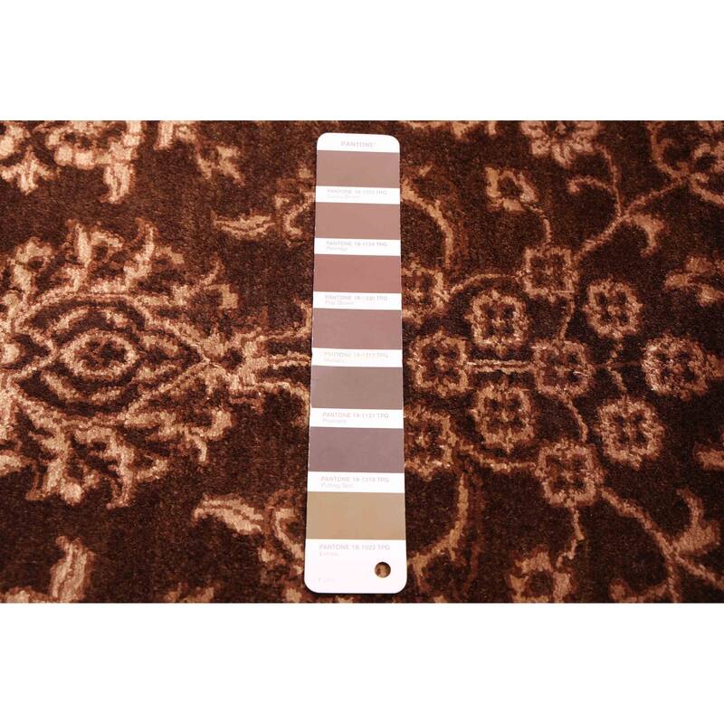 ECARPETGALLERY Hand-knotted Mirzapur Dark Brown Silk, Wool Rug - 5'0 x 6'10