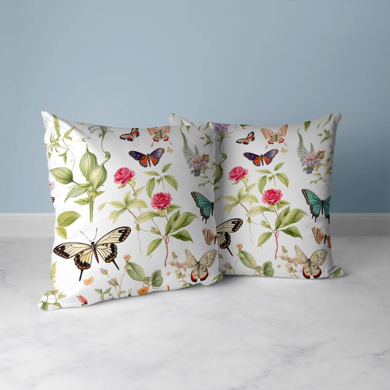 Flower Fairies Faux Suede Reversible Throw Pillow Multi