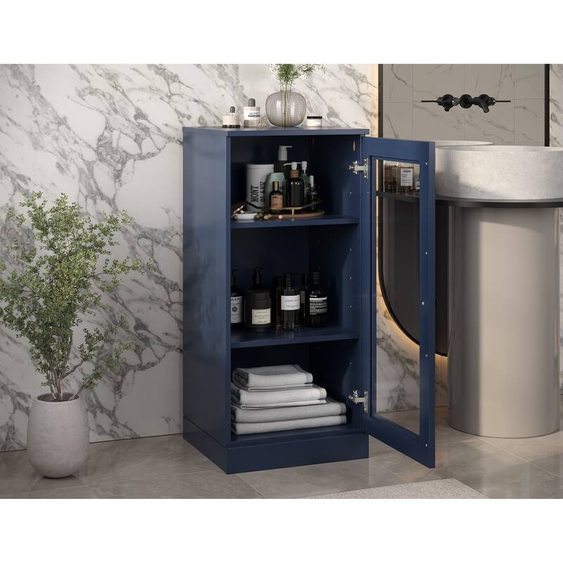 100% Solid Wood 16.5" Bathroom Cabinet with Optional Doors by Palace Imports