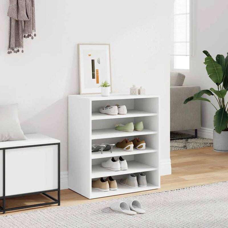 vidaXL Shoe Cabinet Engineered wood Medium Shoe Cabinet - White (1)