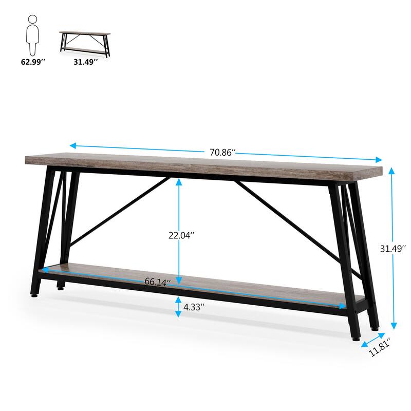 70.9 Inches Entry Console Table, Long Sofa Table