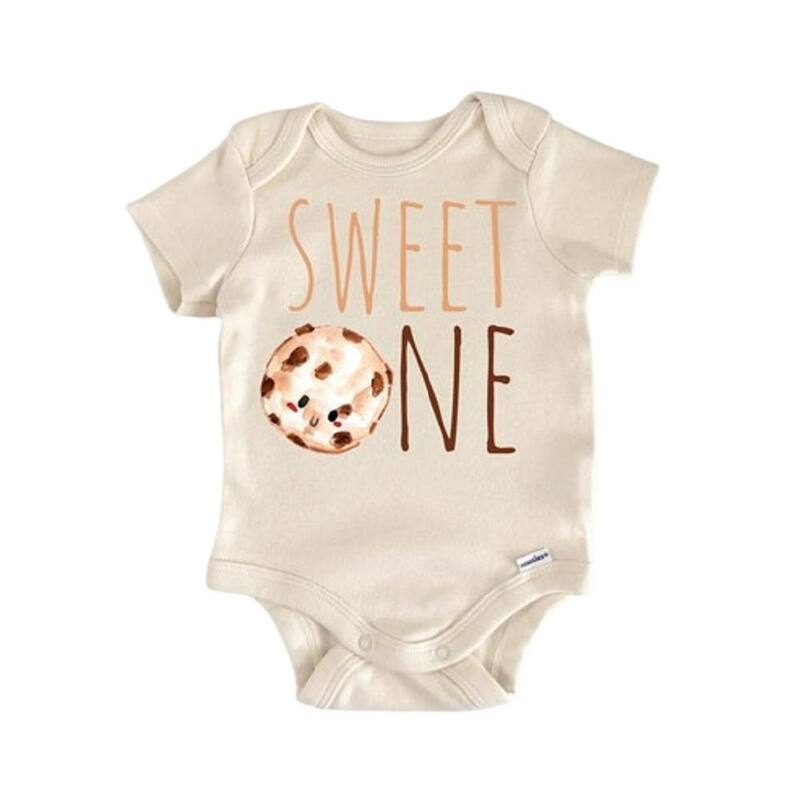 Sweet One Cookie 1st Birthday - Baby Boy Girl Clothes Infant Bodysuit Funny Cute - Natural - Newborn