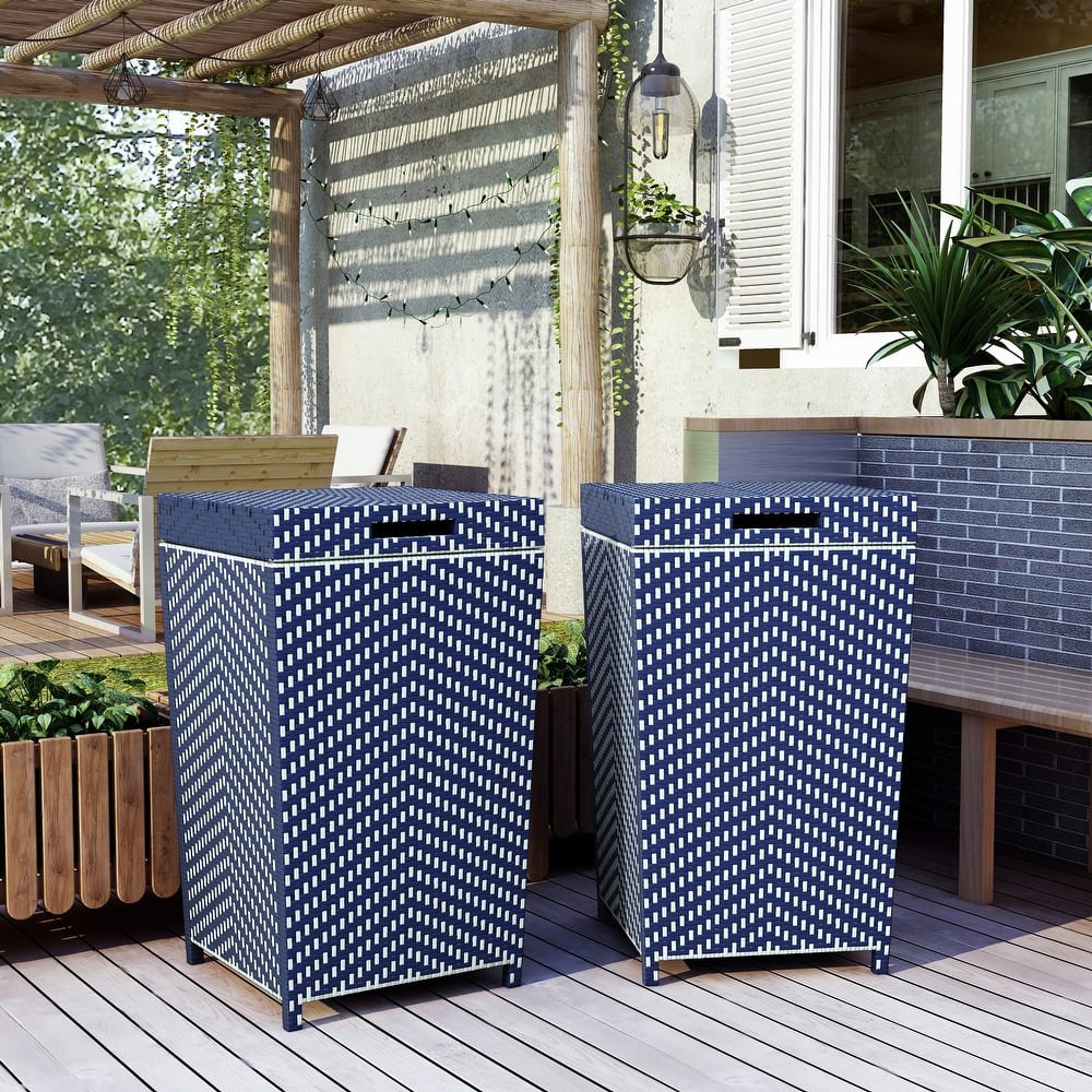 Courtnie Contemporary Wicker Trash Can by Furniture of America (Set of 2)