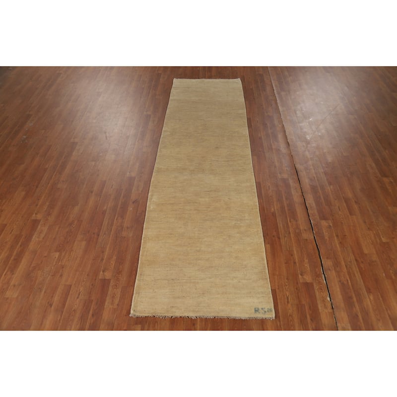 Gabbeh Contemporary / Modern Runner Rug Handmade Wool Carpet - 2'11"x 10'1"