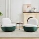 preview thumbnail 3 of 47, 2-Piece Chenille Color Blocking Swivel Chairs Set Charcoal and White