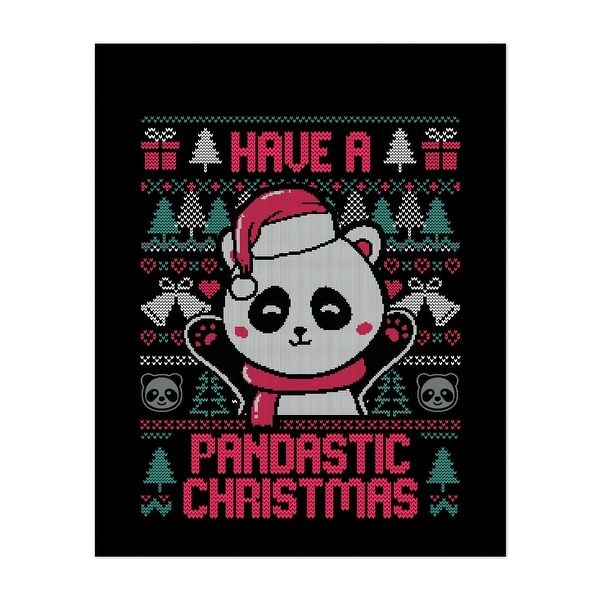 Pandastic Christmas Funny Ugly Sweater Xmas Gift Art Print Poster