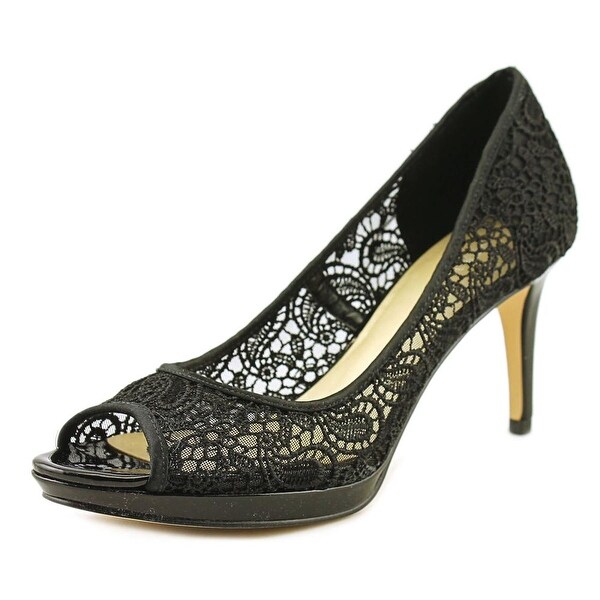 Nine West Gilded Women Peep-Toe Canvas Heels