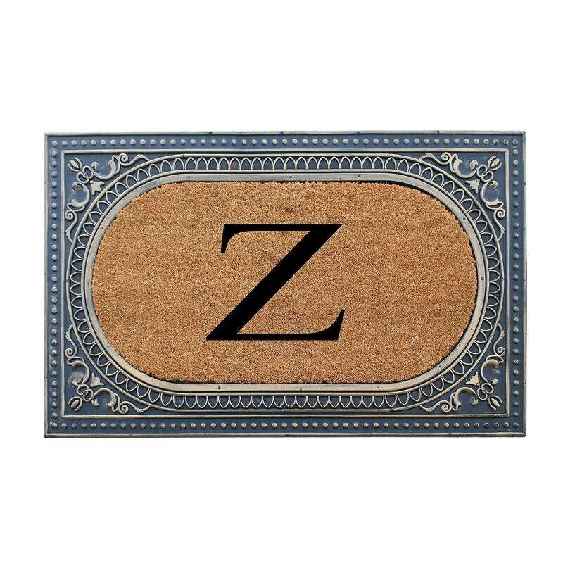 A1HC First Impression Carson Rubber and Coir 24" X 39", Heavy Duty, Easy to Clean Outdoor Monogrammed Doormat