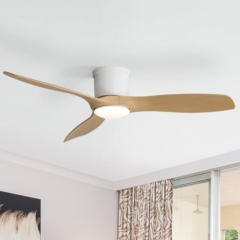 52in Smart Low Profile Ceiling Fans with Lights Remote Quiet DC Motor Control with WIFI Alexa App - 52