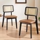 preview thumbnail 2 of 34, Art Leon Cane Backrest Leather Dining Chairs (Set of 2)