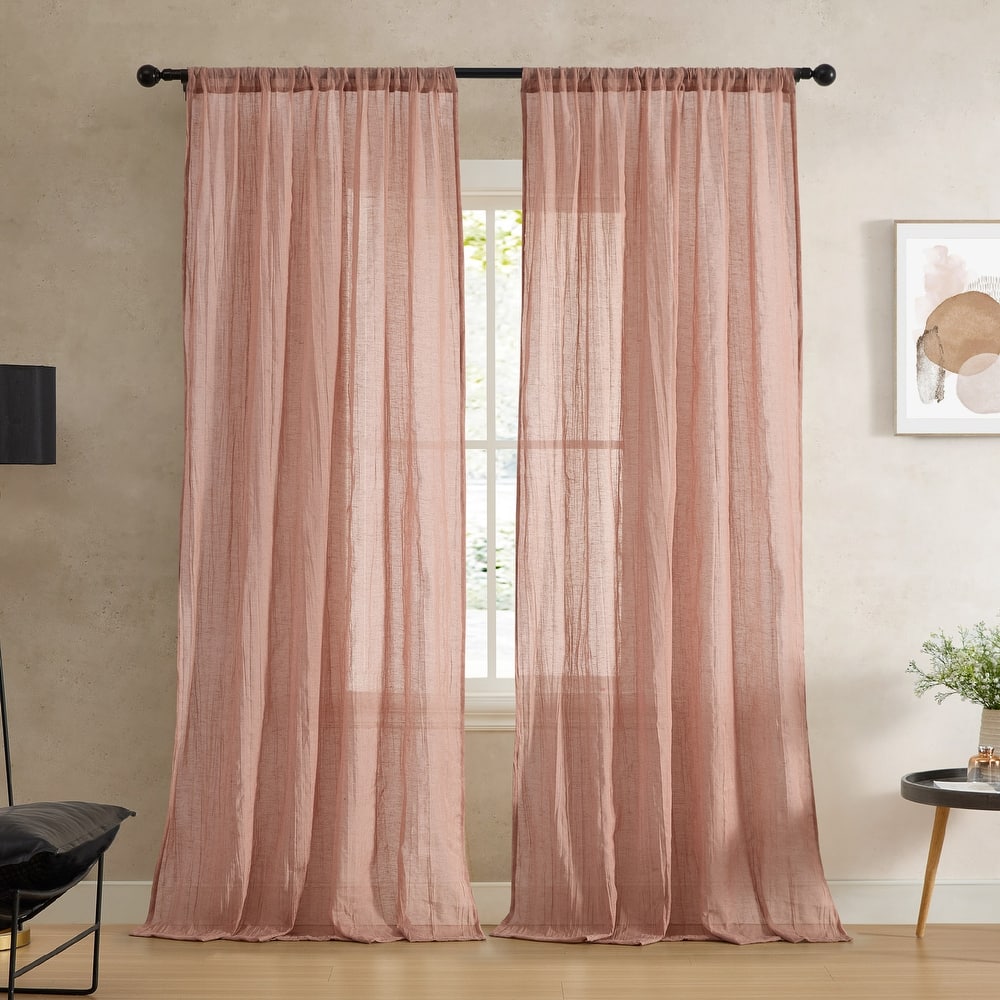 French Connection Charter Crushed Rod Pocket Window Curtain Pair