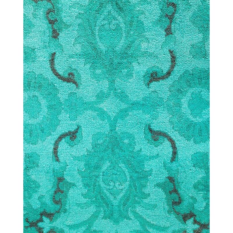 Vibrance, One-of-a-Kind Hand-Knotted Area Rug - Blue, 6' 1" x 9' 2" - 6' 1" x 9' 2"