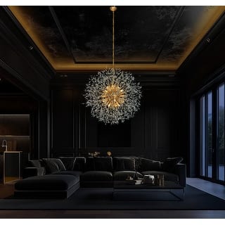 Starburst Modern Crystal Chandelier 32" Wide Crystal Lighting Fixture