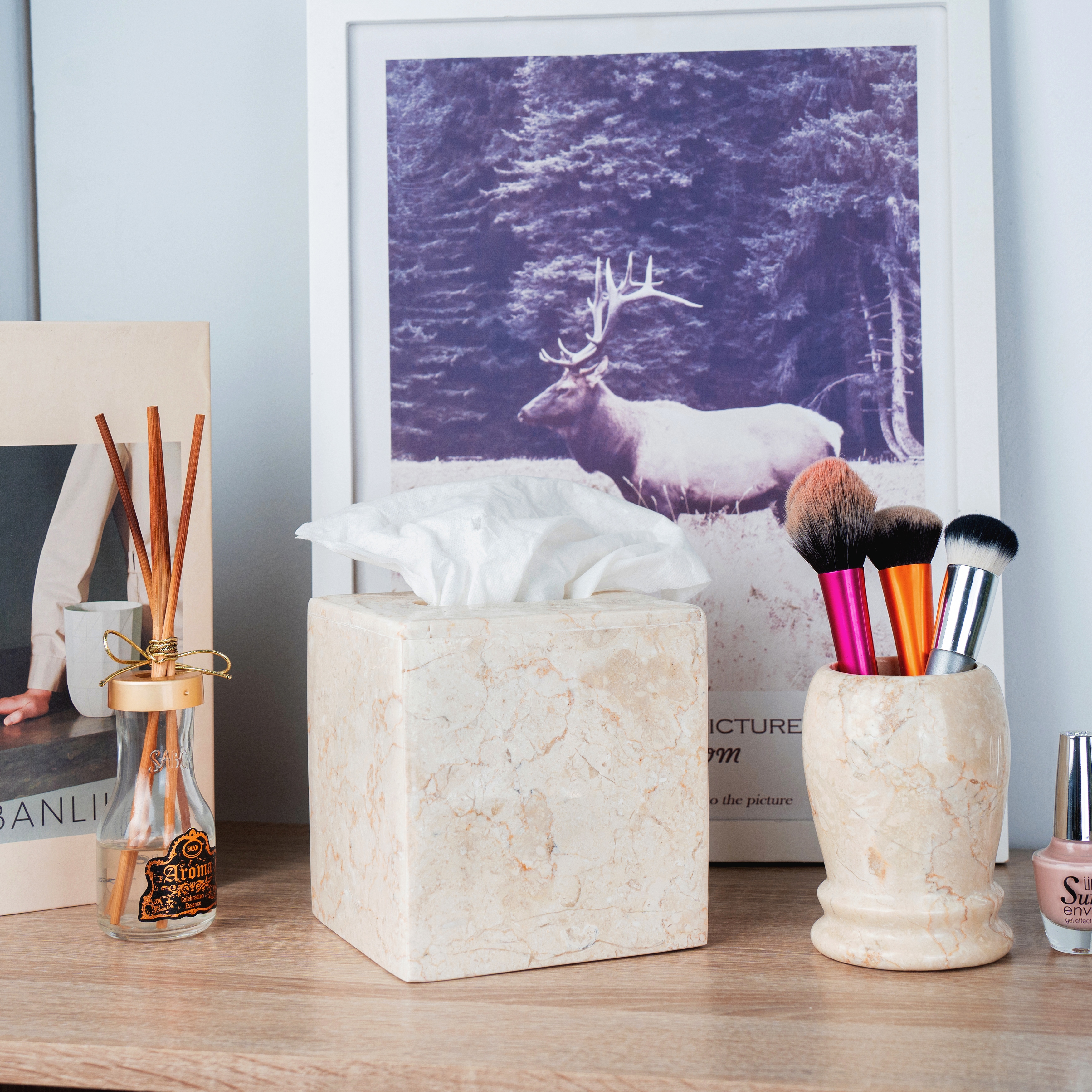 Tissue shop box marble