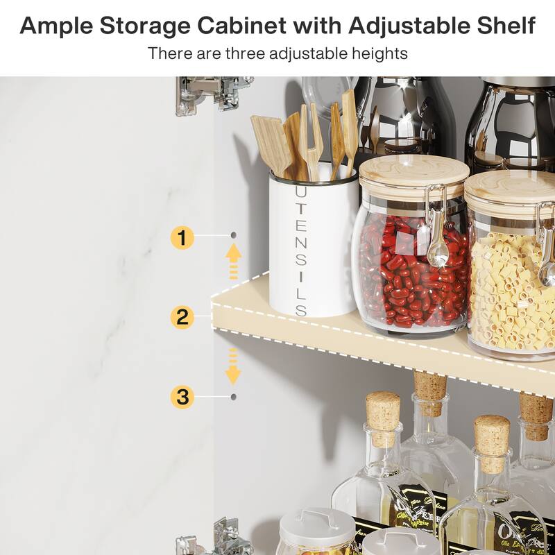 63'' Modern Accent Storage Cabinet with Metal Legs for Living Room Bedroom Kitchen Dining Room
