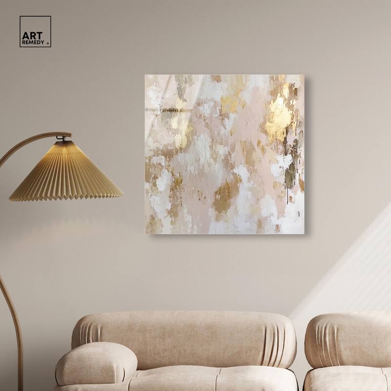 Golden Glimmer Gesture I Acrylic by Art Remedy, Ready to Hang