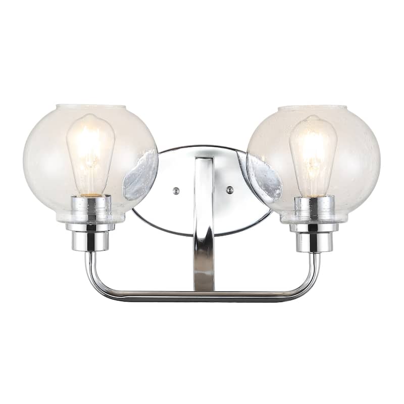 Staunton Iron/Seeded Glass Cottage Rustic LED Vanity Light, by JONATHAN Y