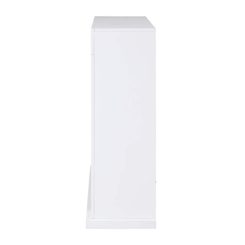 SEI Furniture Larry Industrial White Electric Fireplace