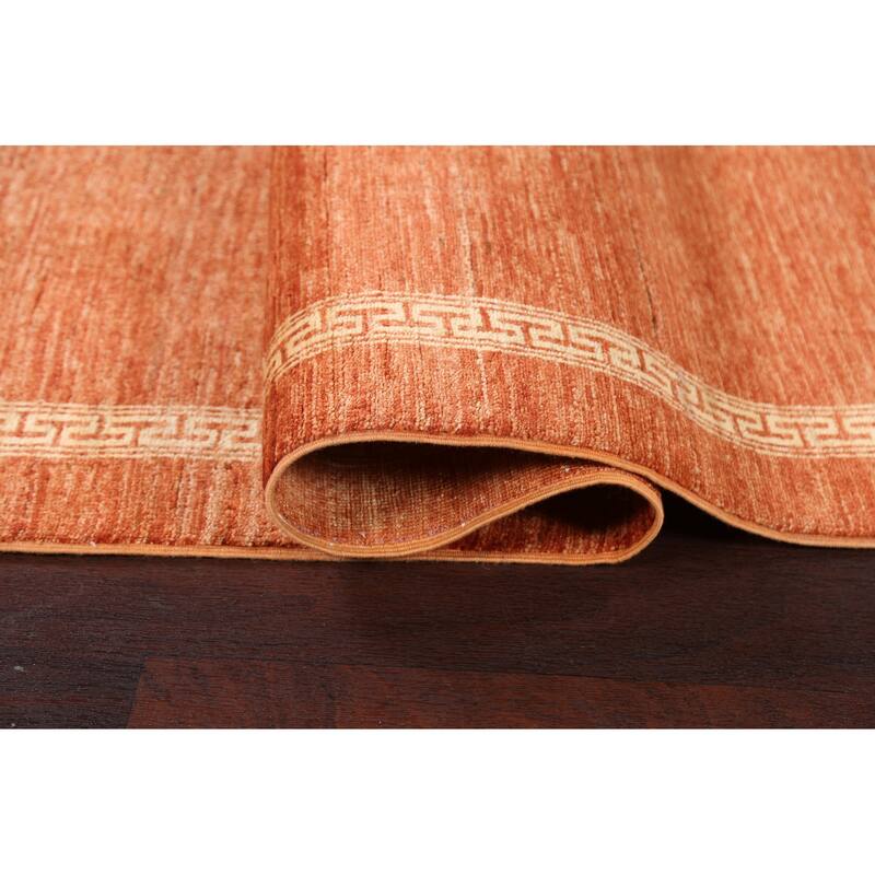 Orange Gabbeh Kashkoli Oriental Runner Rug Hand-knotted Wool Carpet - 2'7" x 9'2"