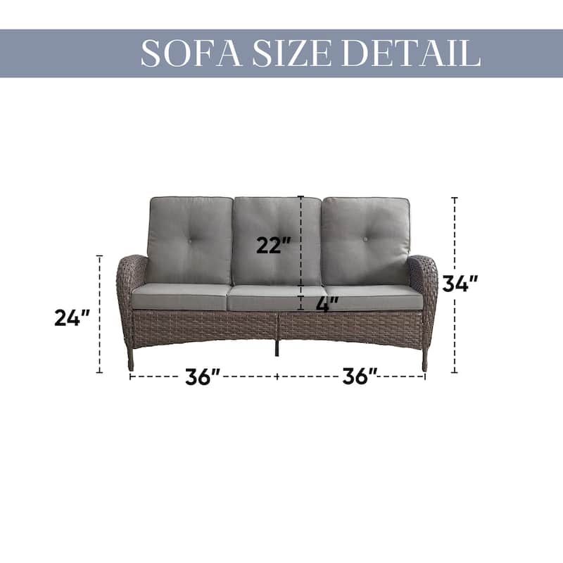 Outdoor Sofa with Rocker Chairs Coffee Table