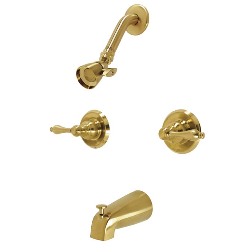 Victorian Two-Handle Tub and Shower Faucet - Brushed Brass