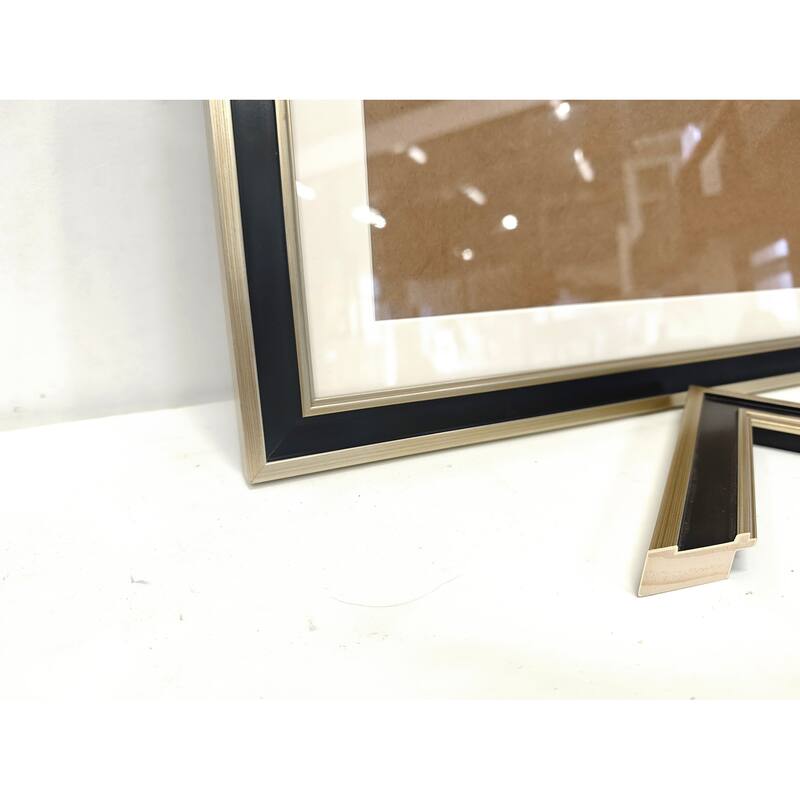 Solid Wood Picture Frame - Replaceable Canvas Art Frame with Organic Glass, Elegant Framed Wall Decor for Living Room