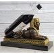 preview thumbnail 2 of 8, Egyptian Sphinx Bronze Sculpture Statue Mini Replica Signed Original Art On Marble Base