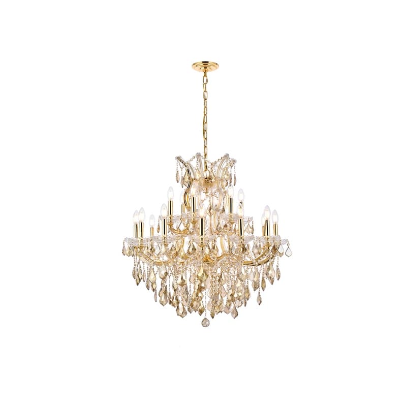 Fleur Illumination Collection Chandelier D:30in H:28in Lt:19 Gold Finish