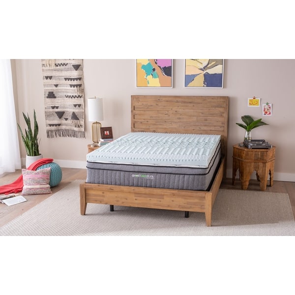 GhostBed 3 Inch Cooling Gel Memory Foam Mattress Topper Waterproof