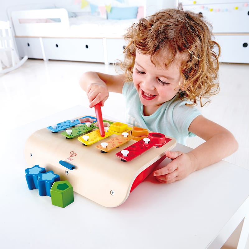 Hape: Shape Sorter Xylophone - Wooden Multifunctional Instrument Toy, 10mo+