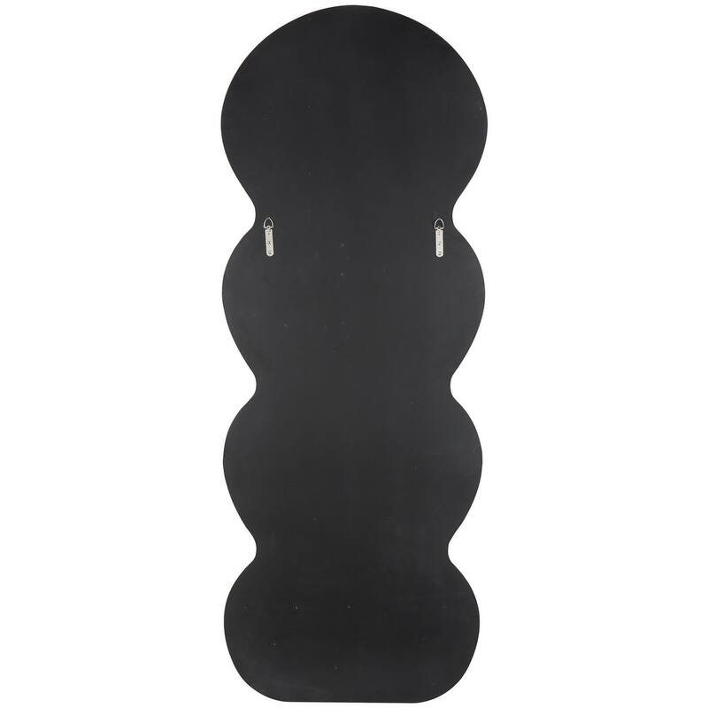 Black or White Wooden Abstract Wavy Wall Mirror with Layered Frame