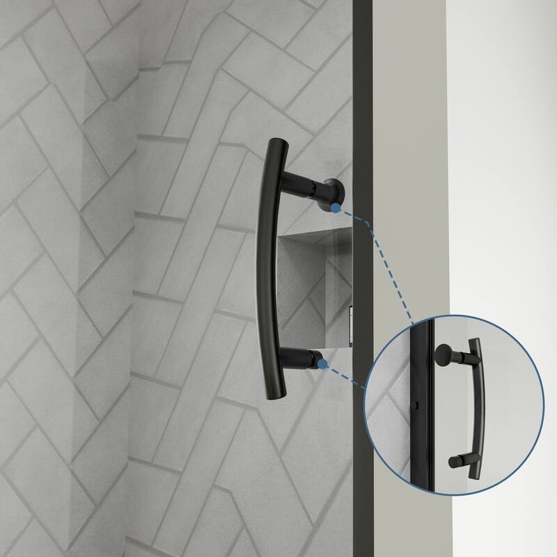 56-60" Bathtub Pivot Shower Screen Door - 60''x 71''